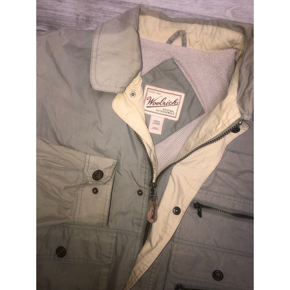 Woolrich Jacket Men's L Beige Lightweight Vented Fieldstone Bomber Vintage
